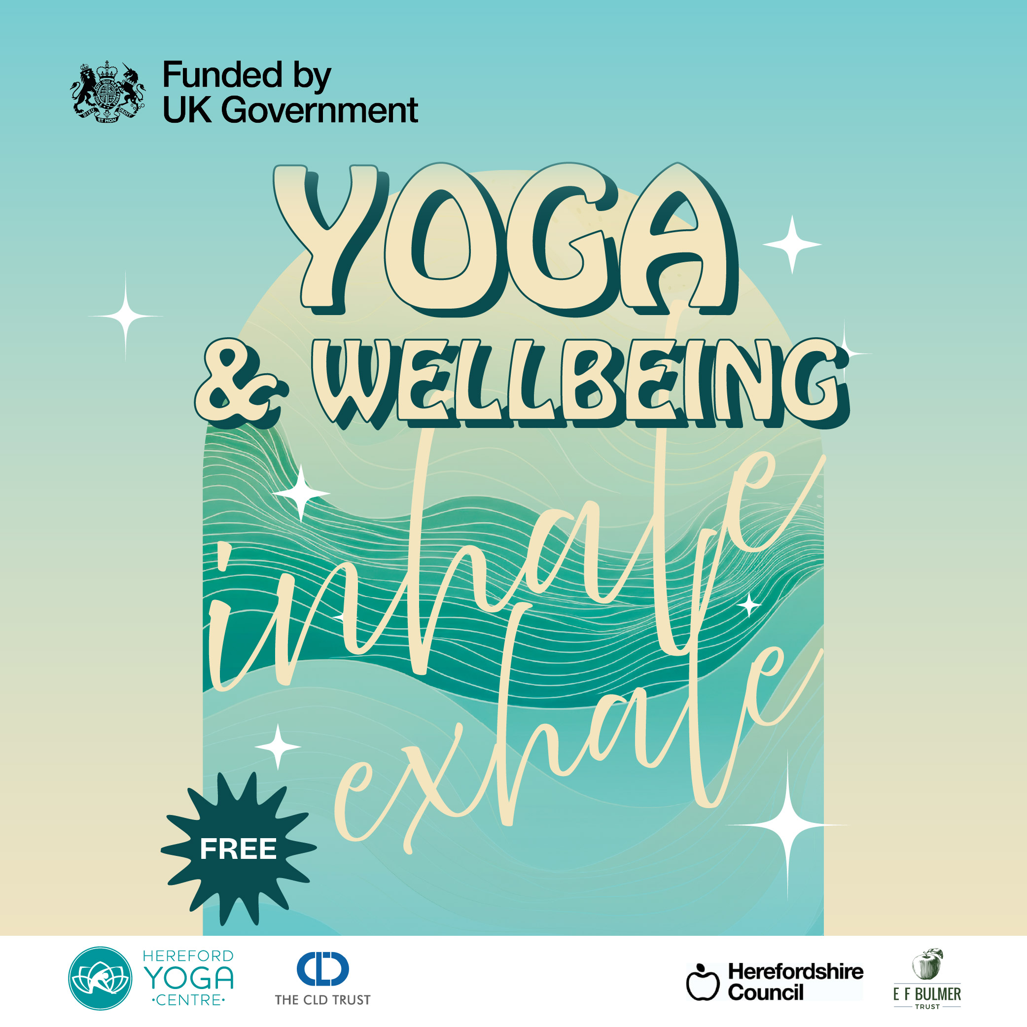 Graphic promoting Hereford Yoga's Yoga and wellbeing materials for teens.