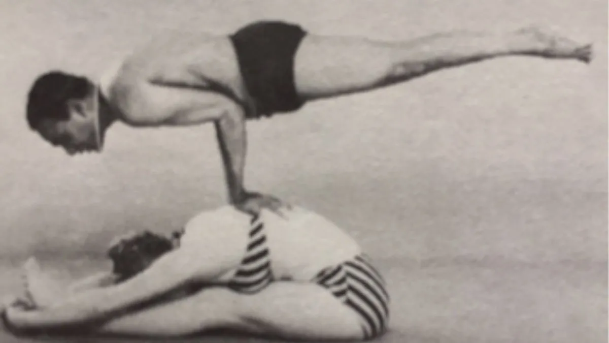 Paschimottanasana-3 Students in yoga pose wearing swimwear