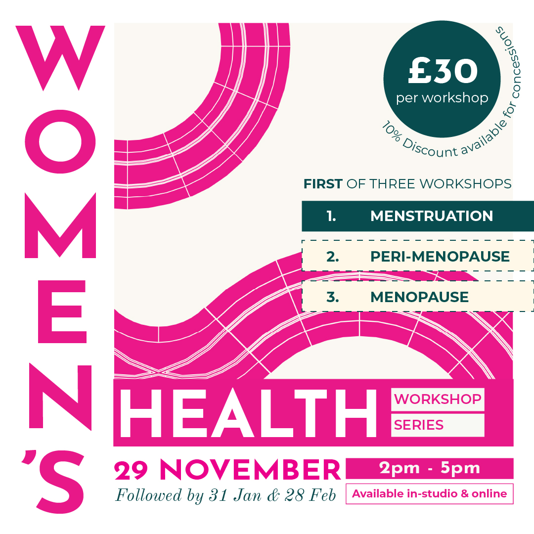 women's health workshop graphic with hereford yoga centre